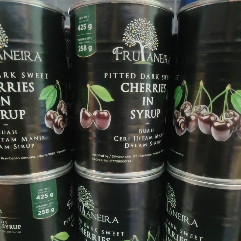 

fruitaneira pitter dark sweet cherries in syrup 425 gram