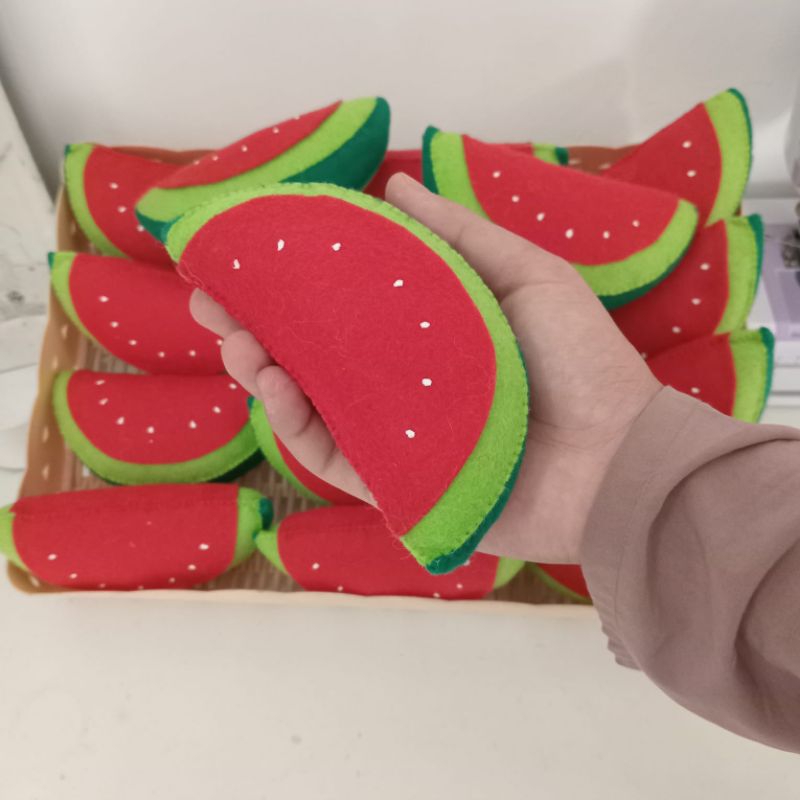 Aplikasi boneka flanel buah 3D