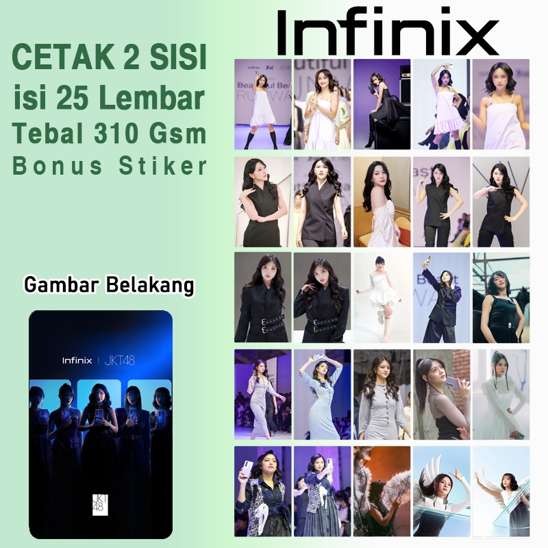 Photocard 25Pcs JKT48 X Infinix dan 50 Tema Lainnya  Terbaru Cetak 2 Sisi Laminasi Muka