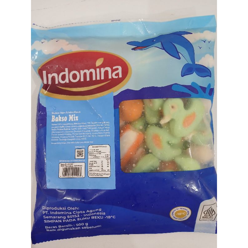 

indomina bakso ikan aneka rasa - bakso mix 500g - frozen food topping seblak