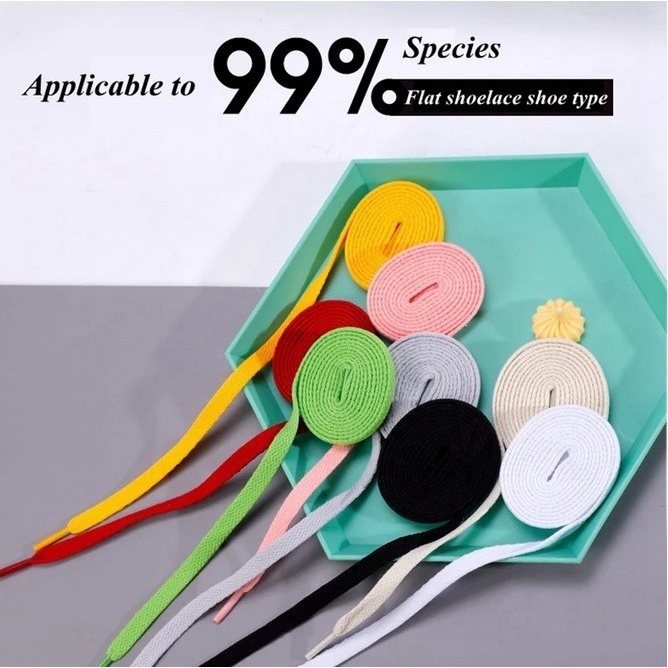 Tali Sepatu sepasang isi 2pcs tali sepatu Gepeng Warna Warni / Tali Sepatu Panjang Untuk Semua Jenis