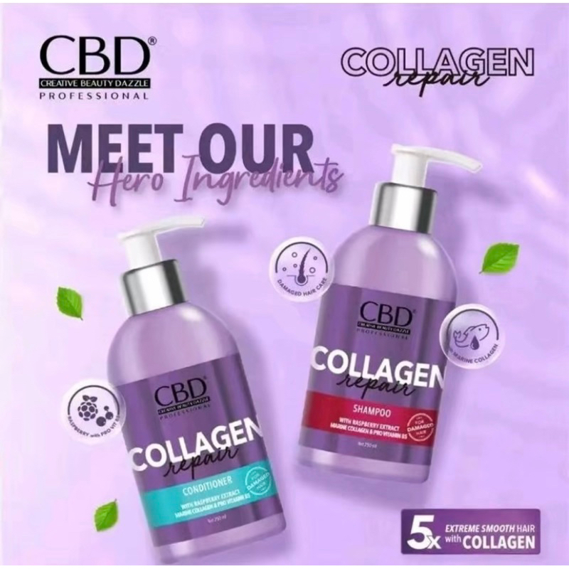 Paket Bundling CBD Collagen Ungu Shampoo & Conditioner