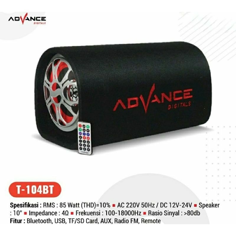 Speaker ADVANCE T-104 BT/ Subwoofer Speaker 10 Inch ADVANCE/ Garansi Resmi ADVANCE