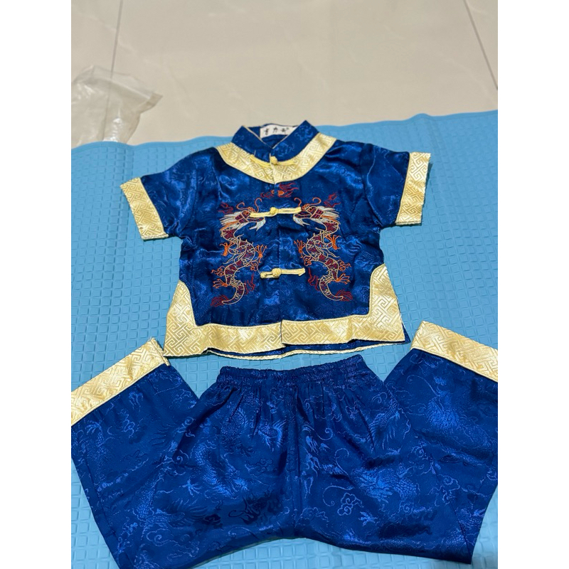 preloved baju cheongsam bayi 12m+ biru