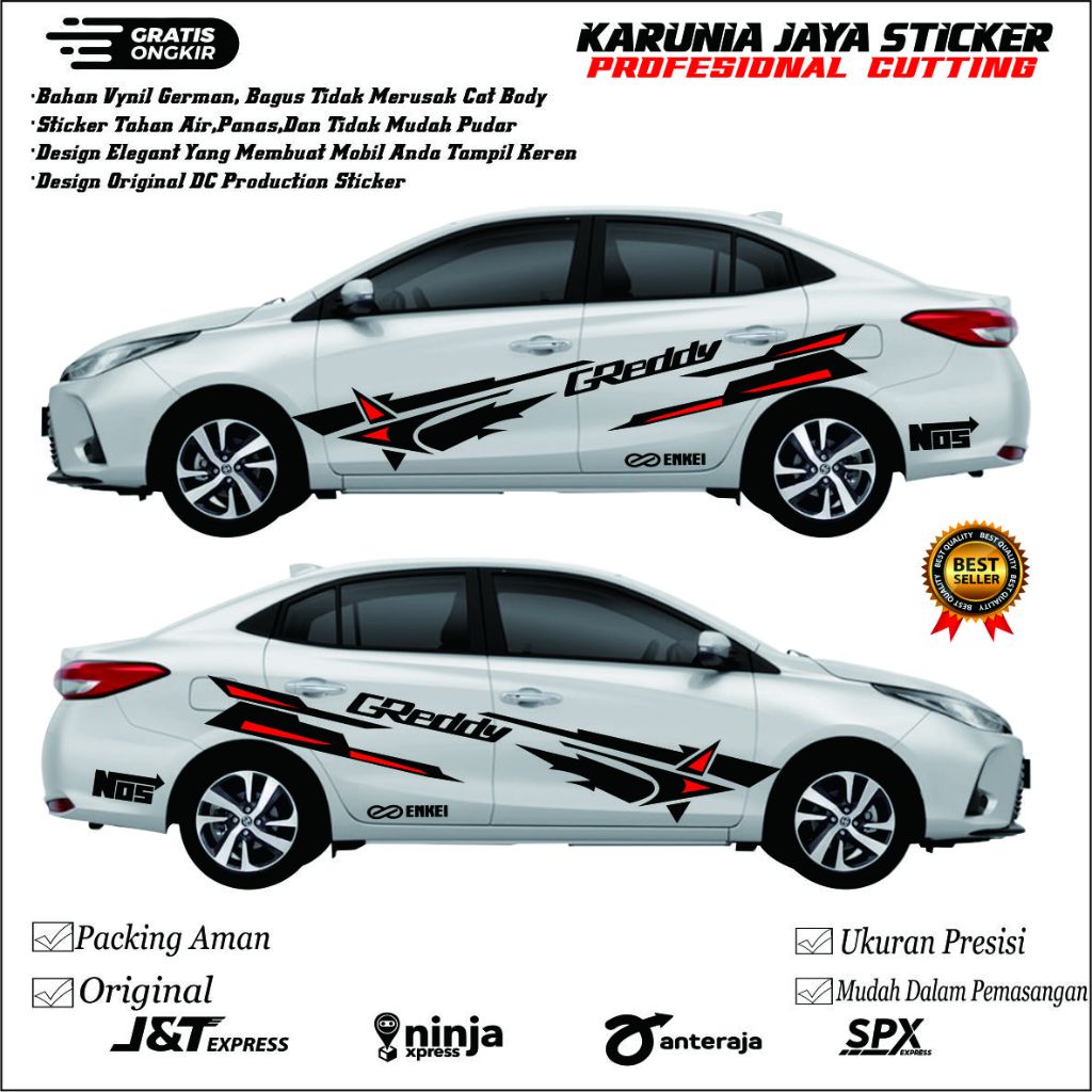 STIKER MOBIL TOYOTA SEDAN CIVIC VIOS CAMRY COROLLA STIKER MOBIL CUTTING STIKER SEDAN TERBARU