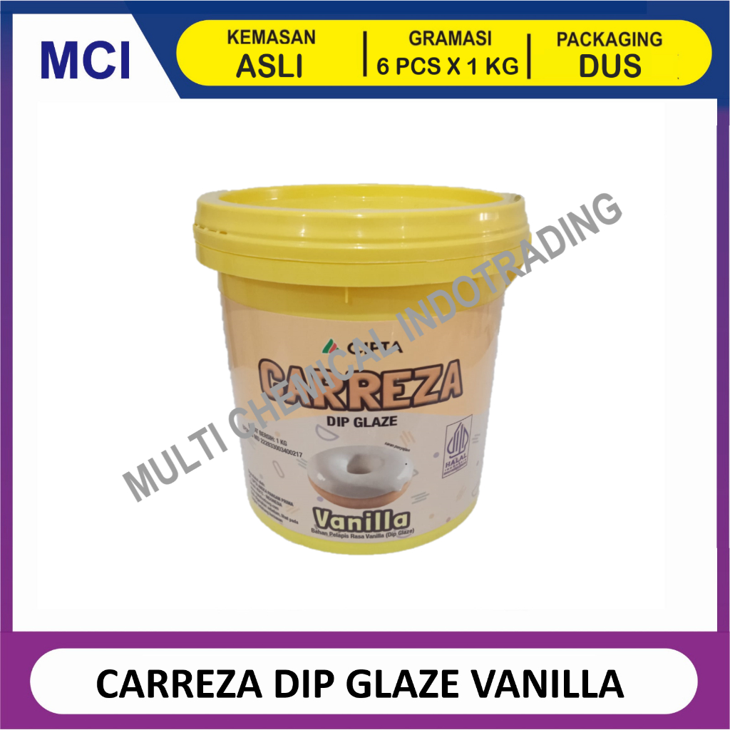 

GLAZE VANILLA 1 KG - 1 DUS 6 PCS / VANILA DIP GLAZE SELAI OLESAN TOPPING