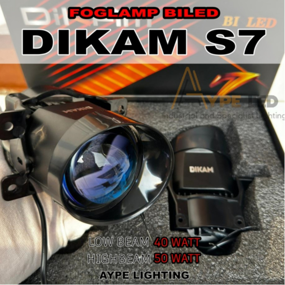 ORIGINAL DIKAM S7 FOGLAMP BILED 3 INCH BLUELENS MOBIL PREMIUM LAMPU KABUT FOGLAMP 50 WATT DIKAM S7 X
