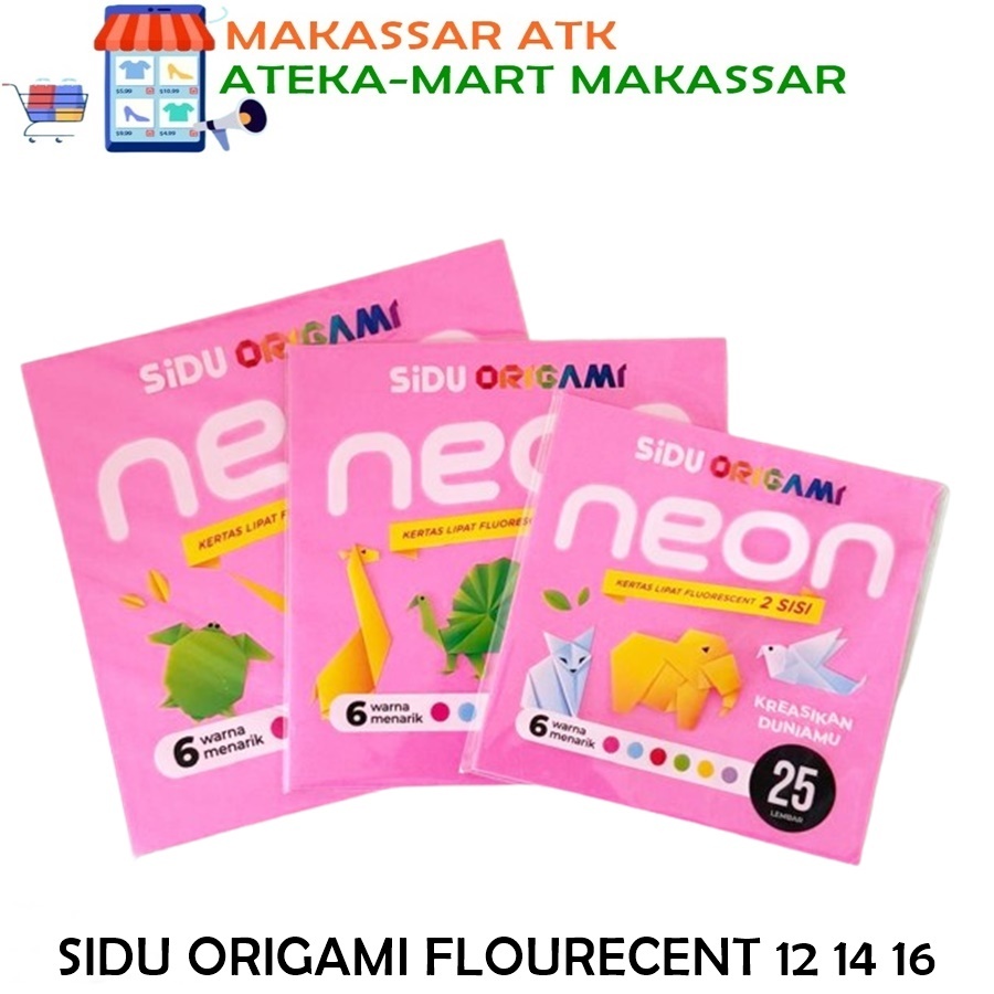 

[1 PAK] SIDU ORIGAMI FLOURECENT 12 14 16 2 SISI