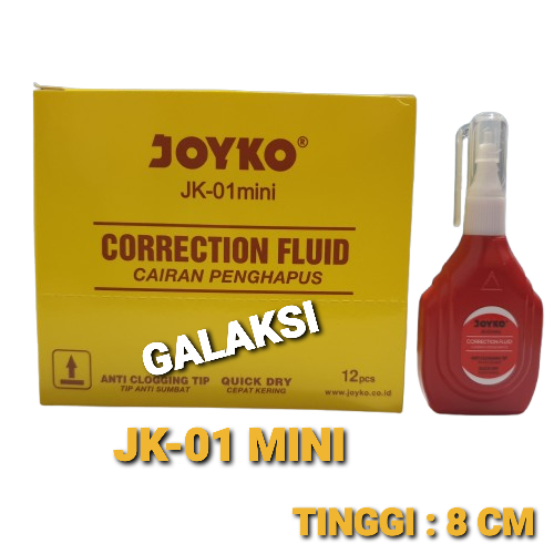 

[ BOX / 12 PCS] (MINI) CORRECTION FLUID / CAIRAN KOREKSI / TIP EX CAIR JOYKO JK-01 MINI