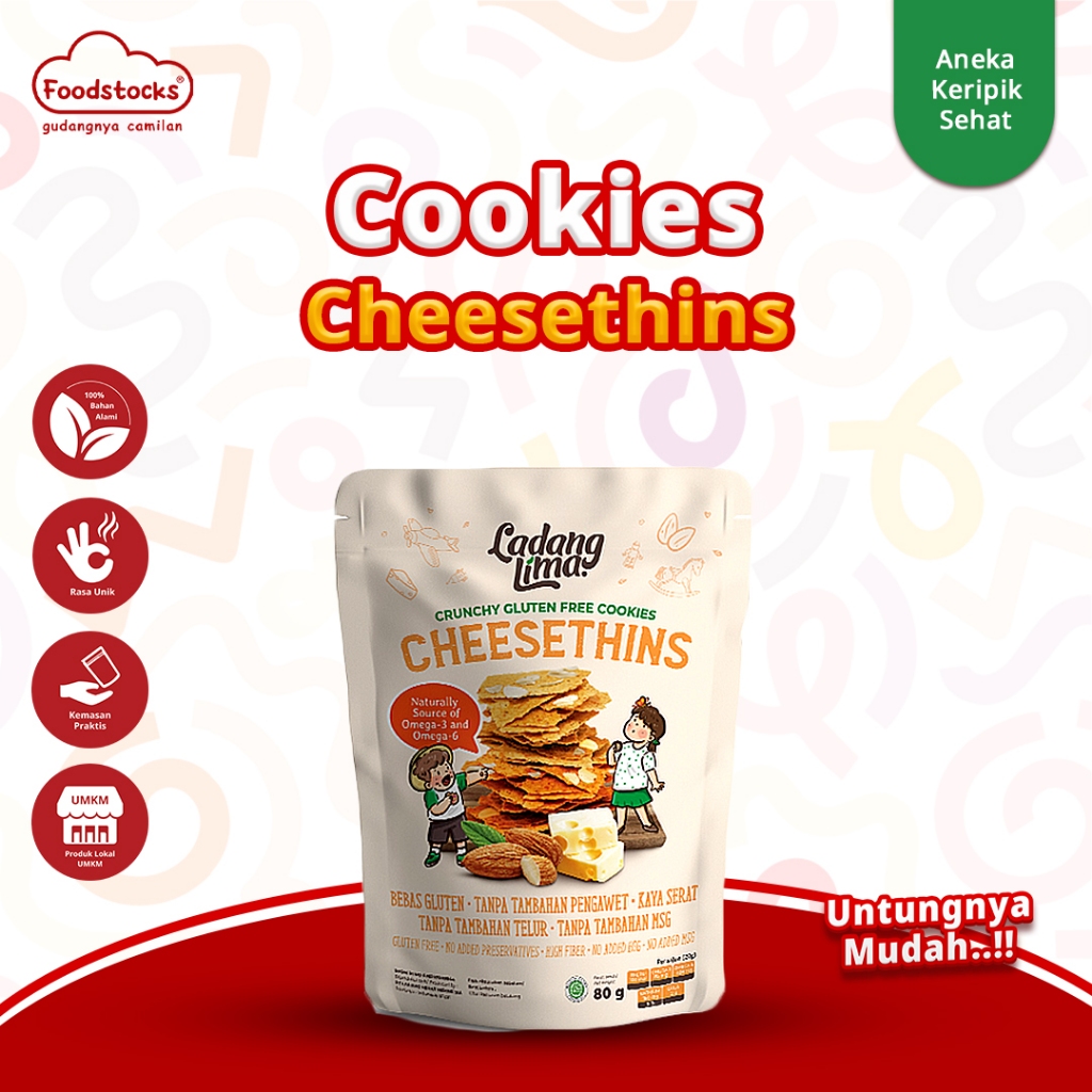 

Ladang Lima - Cheesethins Cookies 80g | Healthy Cookies With Protein