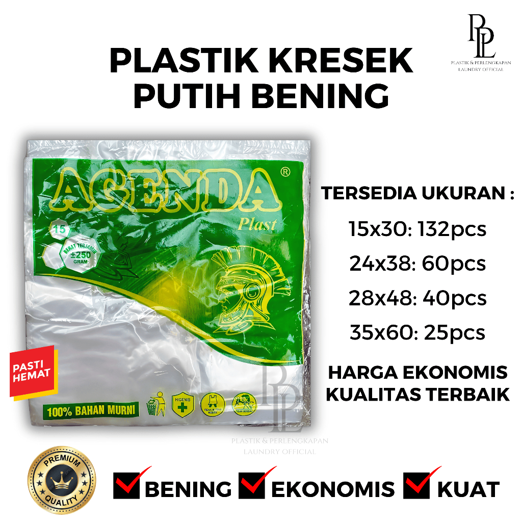 PLASTIK HD KRESEK BENING AGENDA | KANTONG PLASTIK PUTIH BENING | KANTONG KRESEK MURAH | PLASTIK PUTI