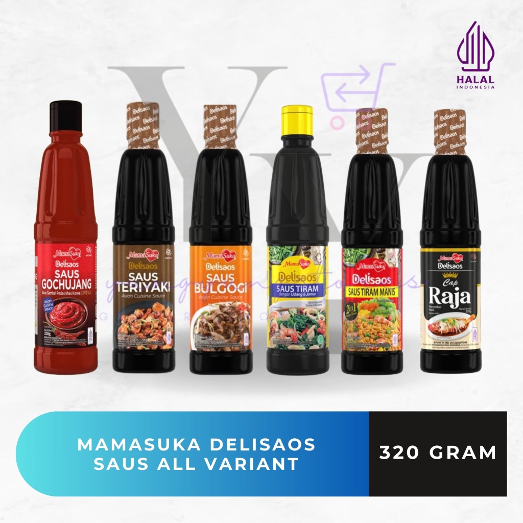 

Mamasuka Delisaos Saus Gochujang / Bulgogi / Teriyaki / Tiram Udang Jamur / Tiram Manis / Kecap Asin Cap Raja 320 gram