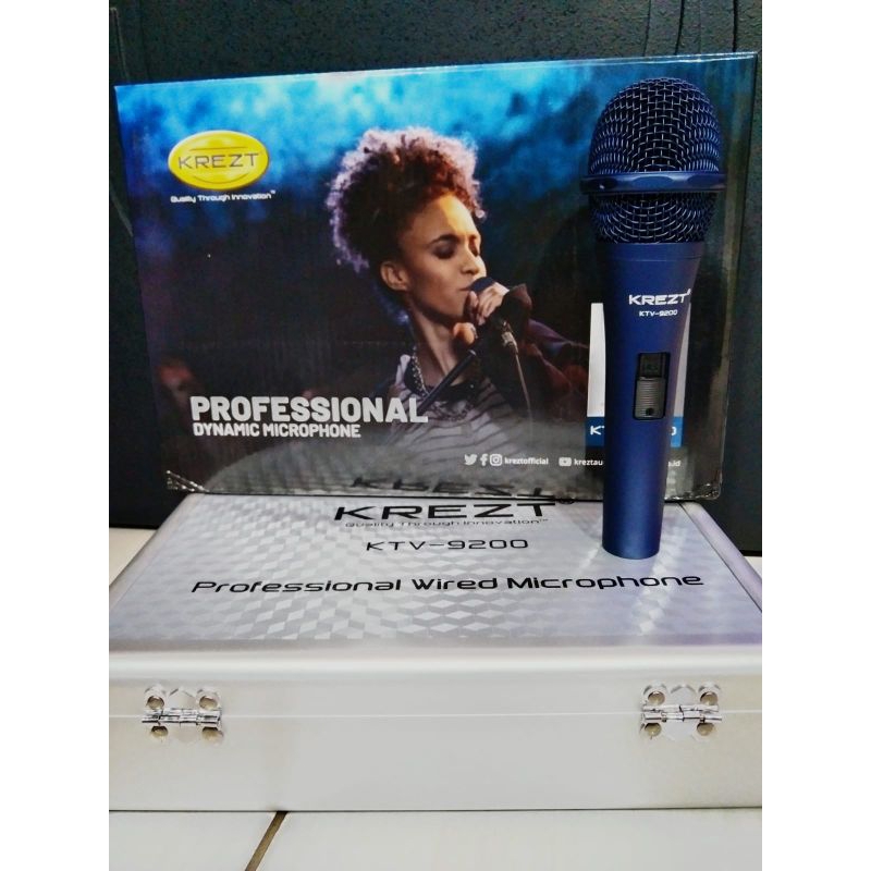 MIC KABEL KREZT KTV-9200 ORIGINAL, MICROPHONE DYNAMIC KREZT KTV-9200 - MIC KABEL MIC VOCAL KREZT