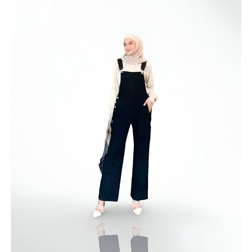 Langka UNDAY JUMPSUIT JEANS KOREAN STYLE  BAJU KODOK JEANS WANITA JUMBO