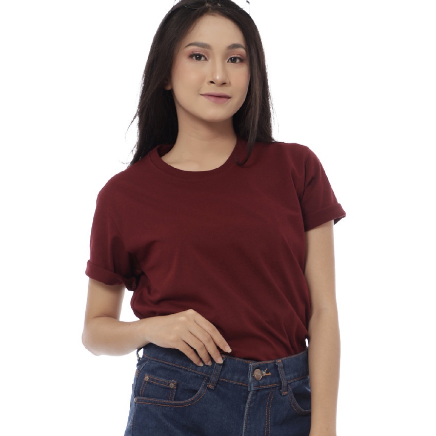 Ekstra Sabrina Kaos Polos Wanita Lengan Pendek