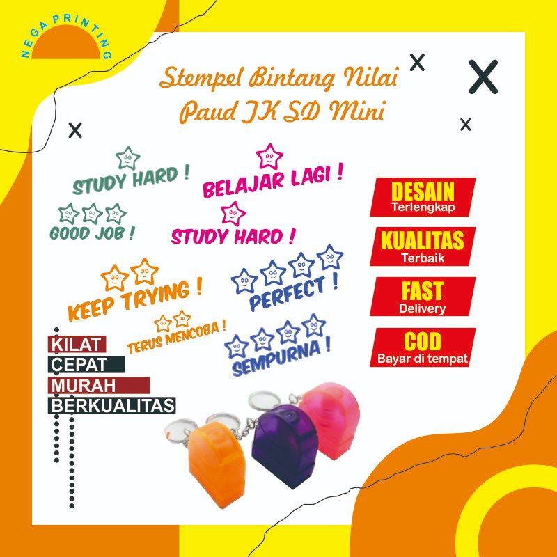 

Stempel Bintang Nilai Paud TK SD Mini / stempel bintang keren