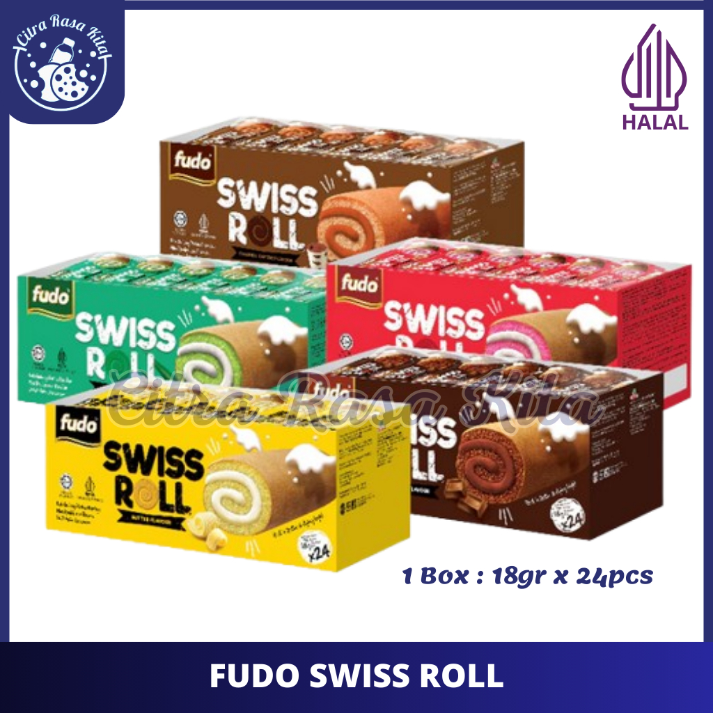 

Fudo Layer Cake & Swiss Roll With Cream Flavour Isi 24pcs (Box)