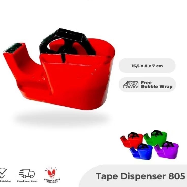 

topla tape dispenser 805 -wadah solatip berwarna -tape cutter praktis