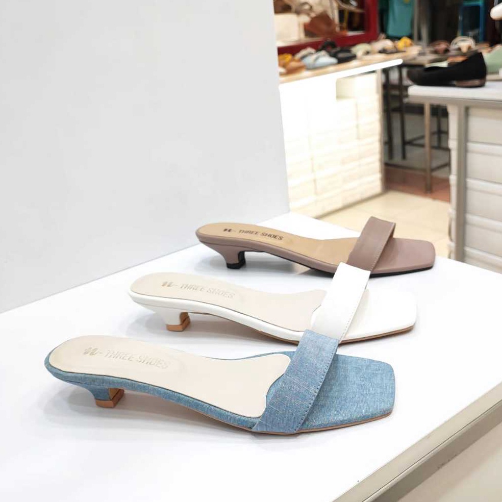 TERMURAH NTHREESHOES Sendal hak pendek Wanita  Kitten Heels 3 cm 2642