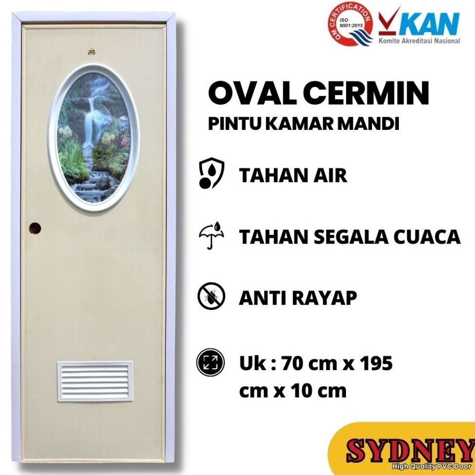 Paling Disukai Pintu Kamar Mandi PVC Tebal Kaca Oval  Sydney