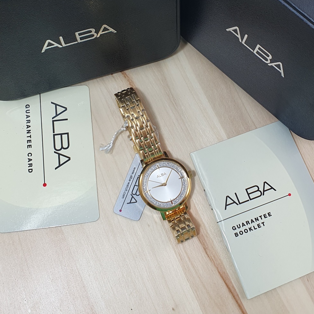 Jam Tangan Wanita Alba Tali Rantai Stainless Steel Anti Air Anti Karat Original Bergaransi 1 Tahun R
