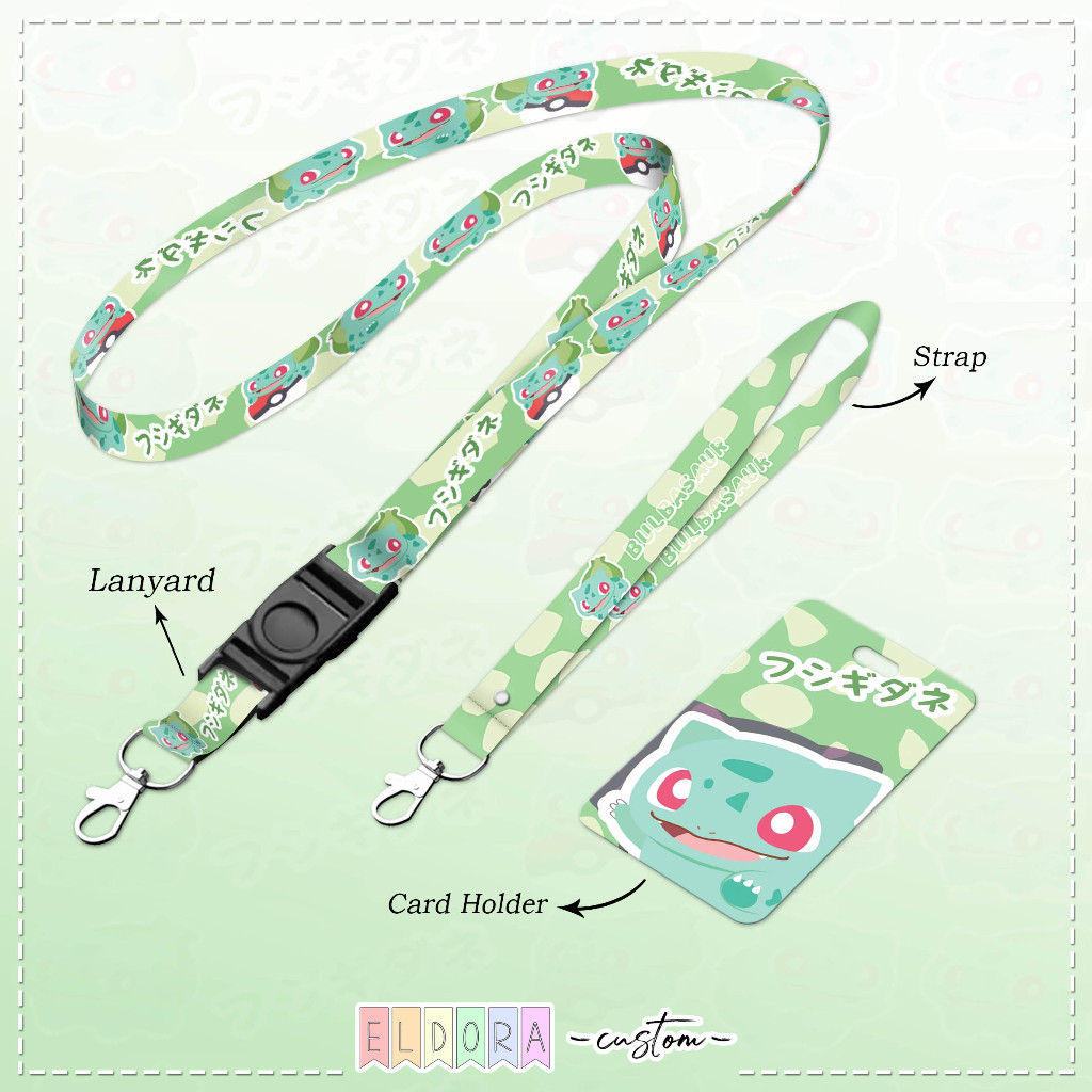 

[LANYARD] Strap id card holder Bulbasaur BULB set gantungan kunci - tali hp - tempat kartu - name tag