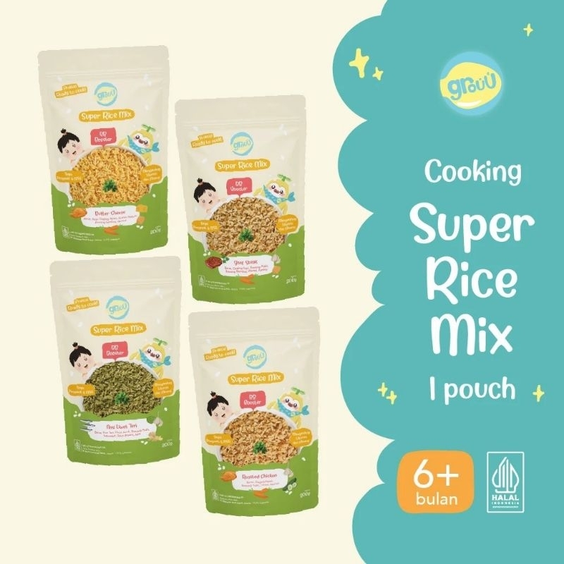 Grouu Super Rice Mix Beras MPASI BB Booster BB Rice Nasi Instan 200g