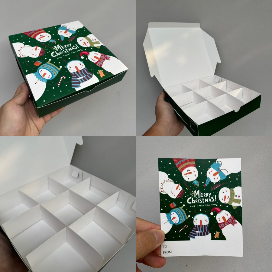 

(5 Pcs)Dus Natal Eggtart Sekat 9 Box Fruittart Christmas 22x22x4cm Kotak Hampers Free Kartu Ucapan