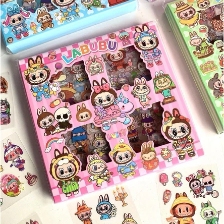 

( CLS ) Sticker Labubu isi 100 Pcs/box Sticker Karakter Waterproof Anti air Stiker kartun Dekorasi