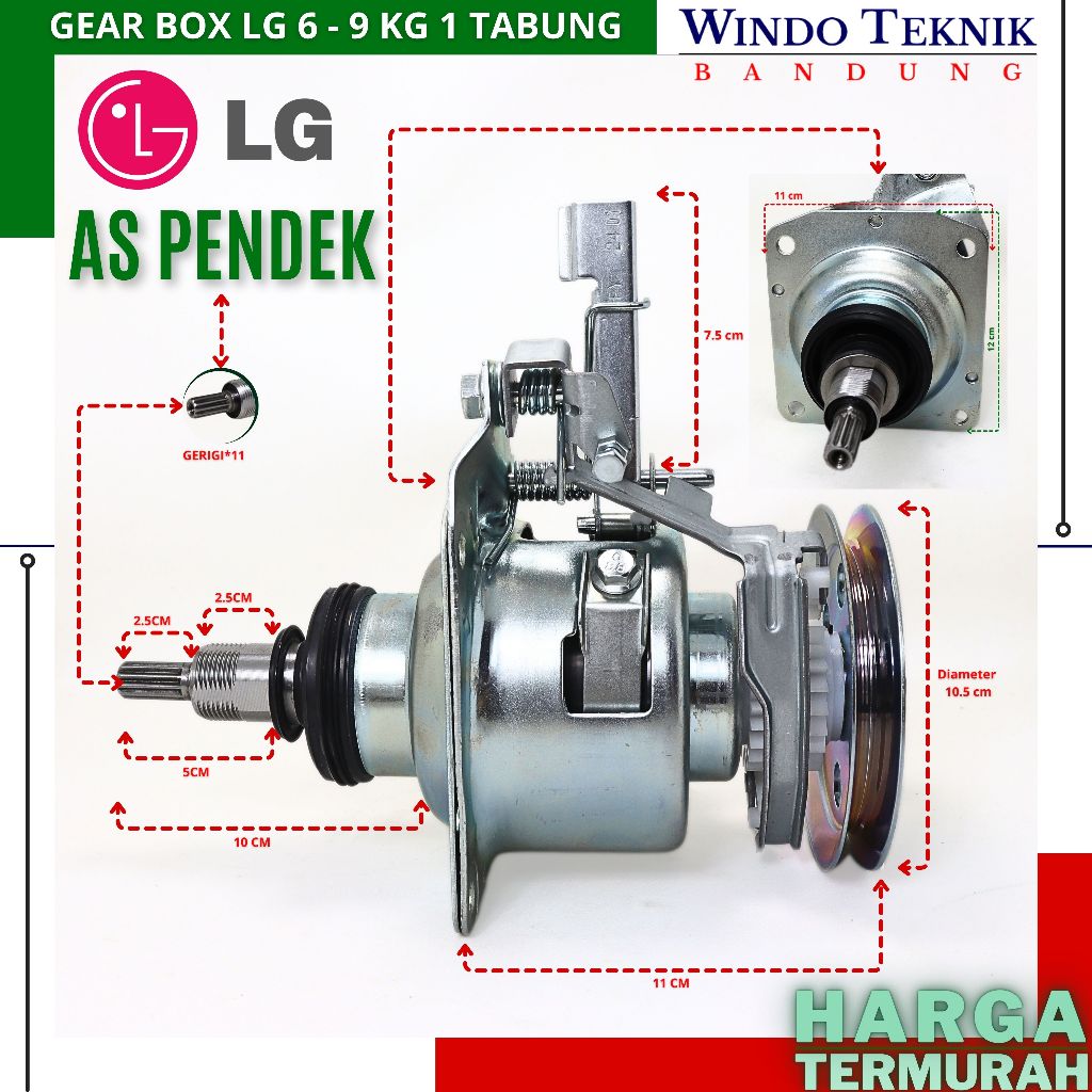 GEAR BOX MESIN CUCI LG 1 TABUNG 6KG-9KG | GEARBOX AUTOMATIC LG-E | GERBOX / GIRBOX PRONT LOADING
