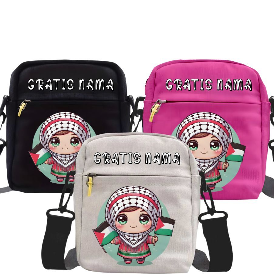 Tas Selempang Ngaji Palestine Anak Perempuan Sekolah Tk Sd Selempang Ngaji Terbaru Free Custom Nama