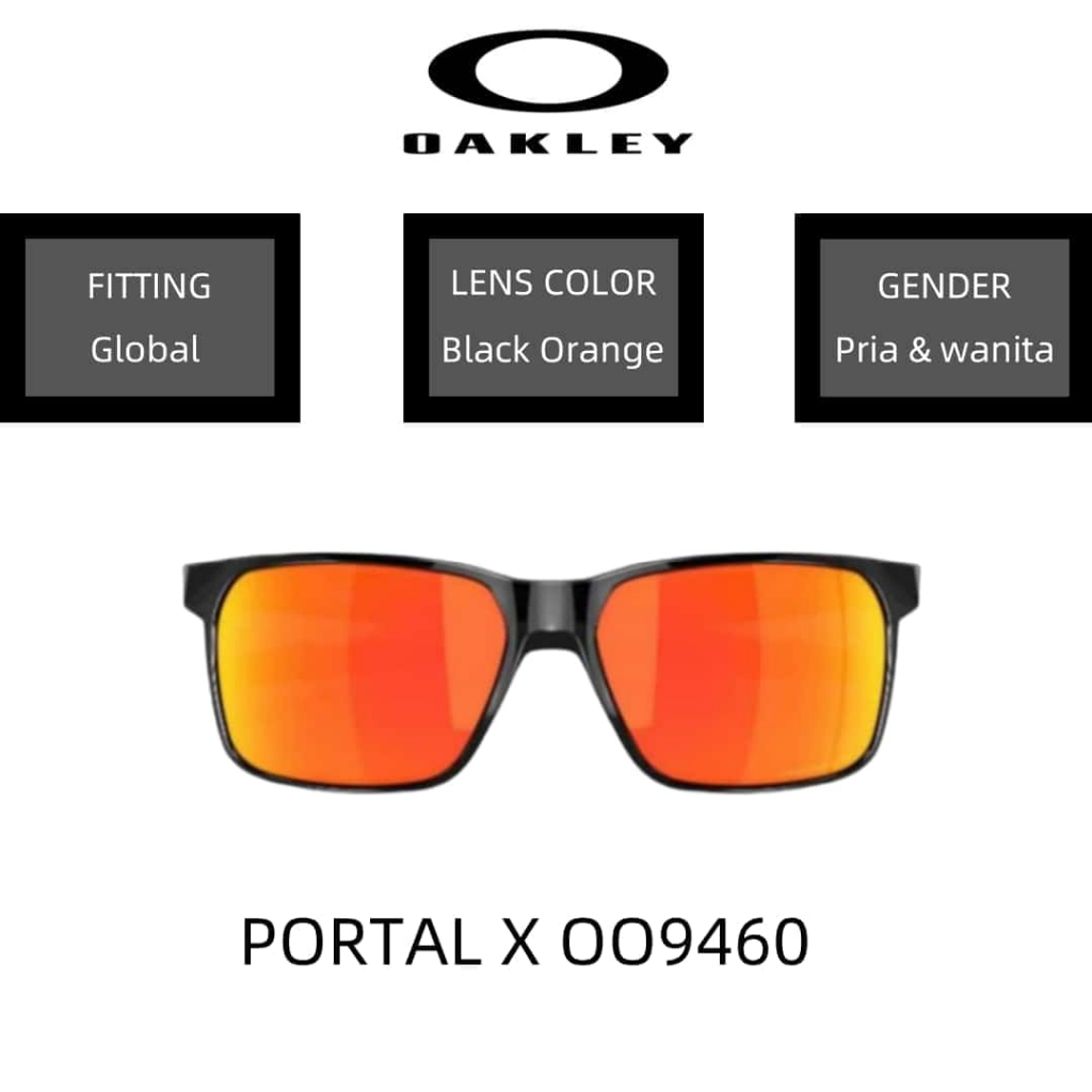 【100%Original】kacamata hitam Oakley Sunglasses PORTAL X OO9460 Polished Black /pria & wanita  Kacama