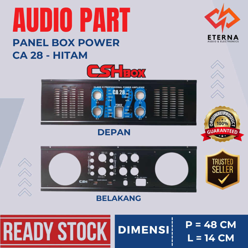 CSH PANEL / PLAT BOX POWER - CA 28 HITAM (3U)
