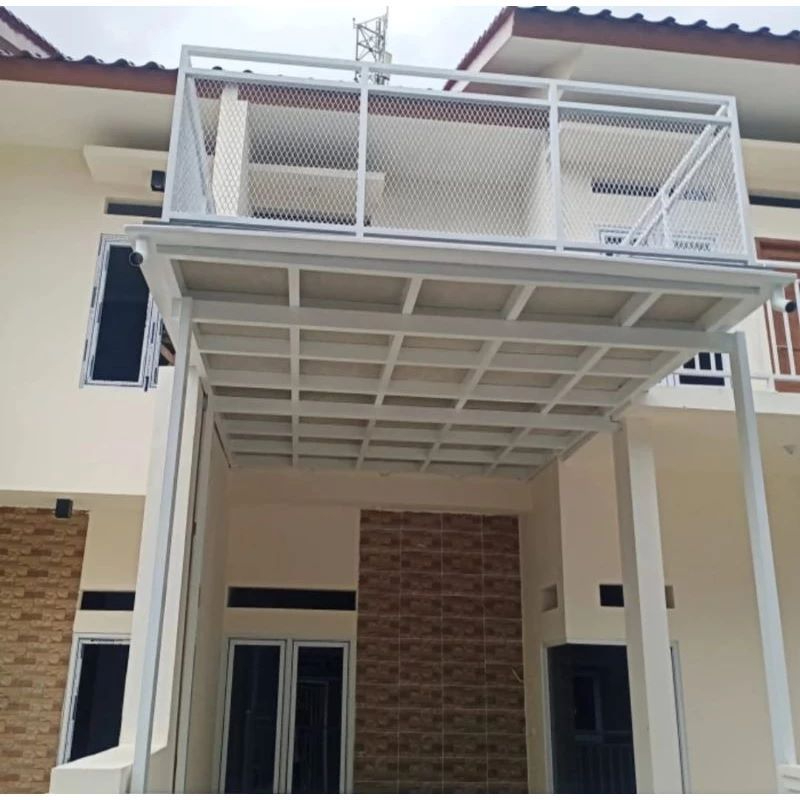 kanopi outdor dak balkon teras rumah minimalis rangka besi