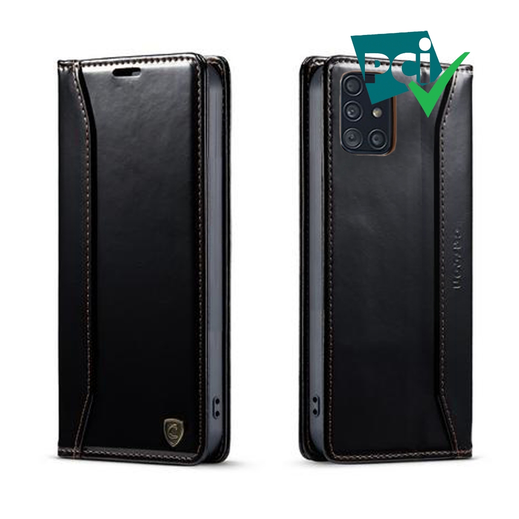 Case Samsung M51 Wallet Crossgrain Extra Card Full 360 Cross Grain Degree Super Mewah Flip Cover Aut