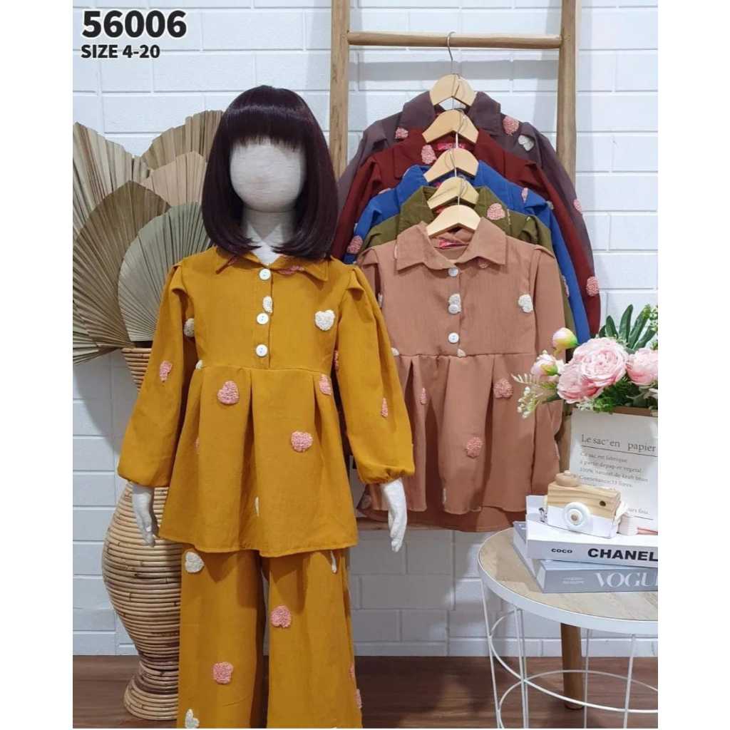 MILLI Catherine Kids one set Pom Pom Setelan Celana Anak Perempuan