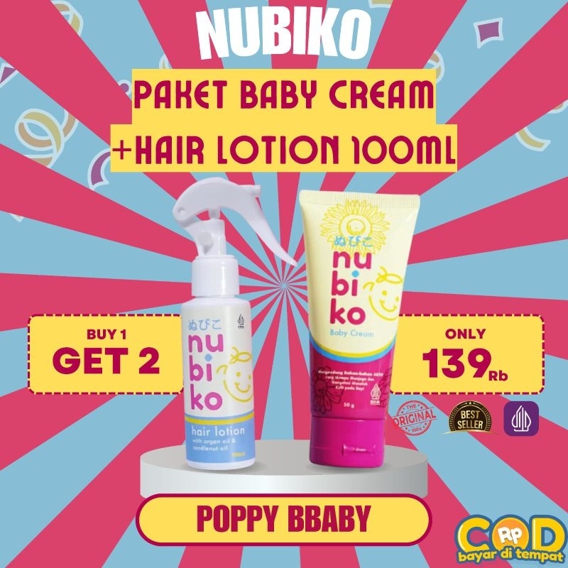 Nubiko Baby Cream+Nubiko Hair Lotion 100ml/Paketan Nubiko/Nubiko Cream