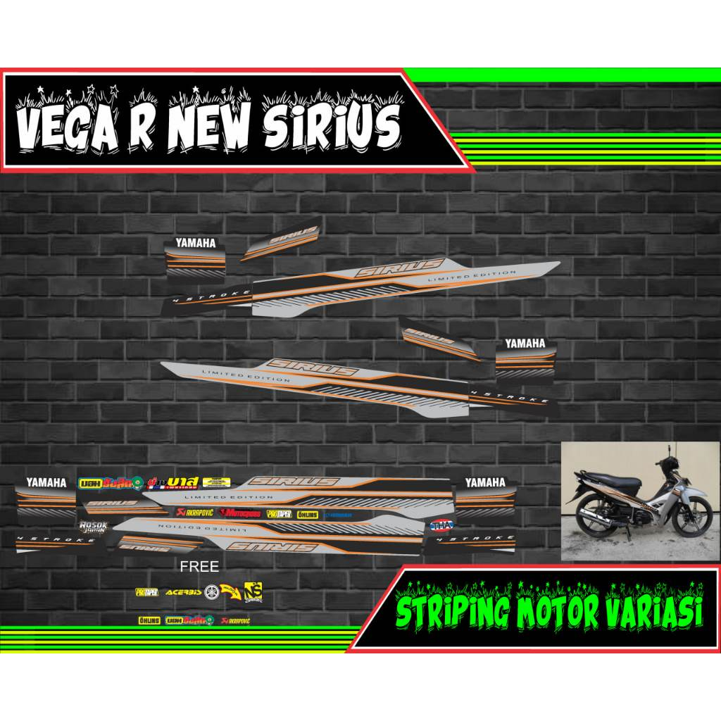 striping stiker variasi motor vega r new sirius 1
