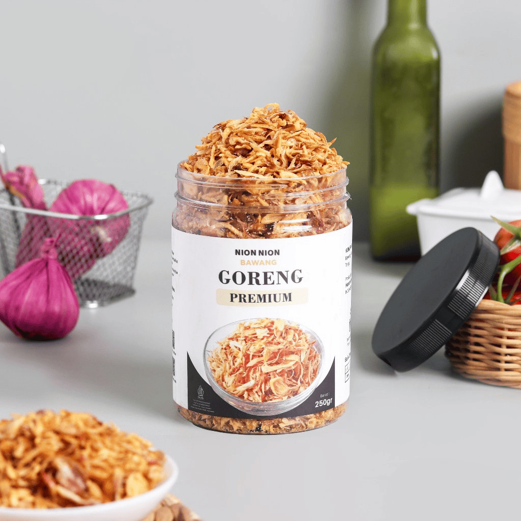 

Bawang Goreng Brebes Sumenep Premium Asli Bawang Merah Tanpa Campuran Ubi dan Kentang Brambang Goreng 250 Gram Bagor Nion Nion