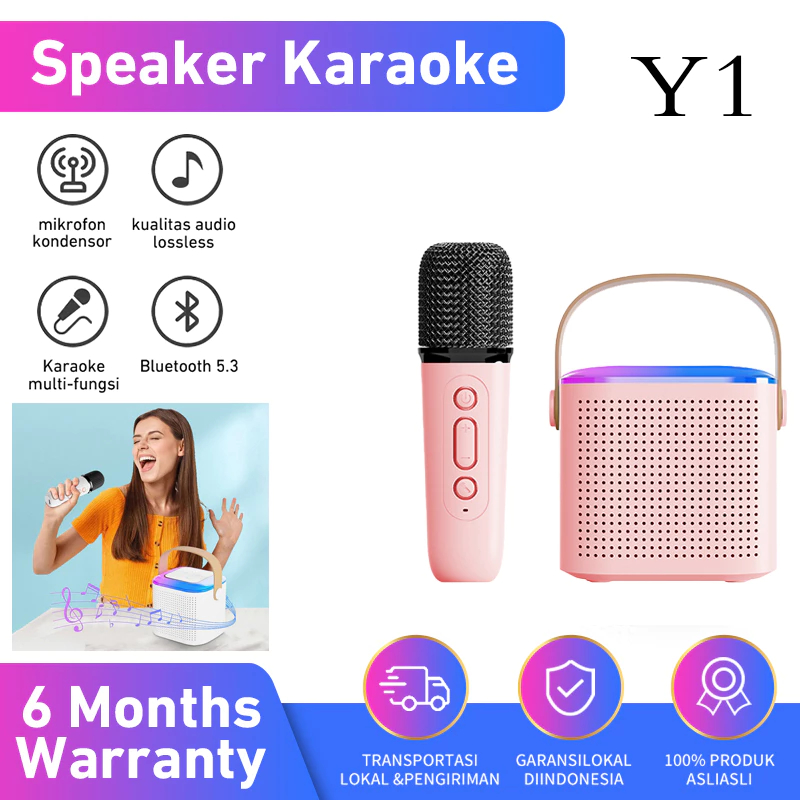Aceh - Speaker Bluetooth Karaoke MINI + Mic Set Speaker karoke Stereo Amplifier Party Wireless Mini 