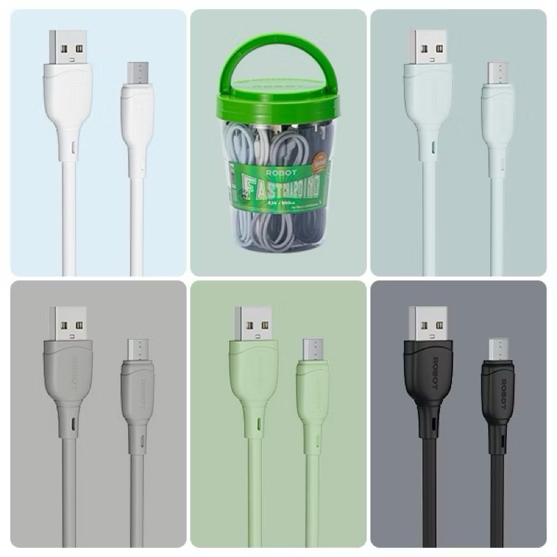RBM100S KABEL DATA TOPLES ROBOT MICRO USB / TYPE-C TIPE C TEPSI RBM100 RBC100 (HARGA SATUAN)
