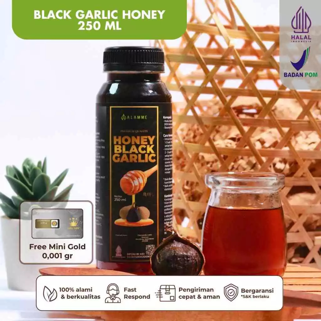 

Alamme Black Garlic Honey Madu Bawang Hitam Tunggal Lanang Premium 500ml