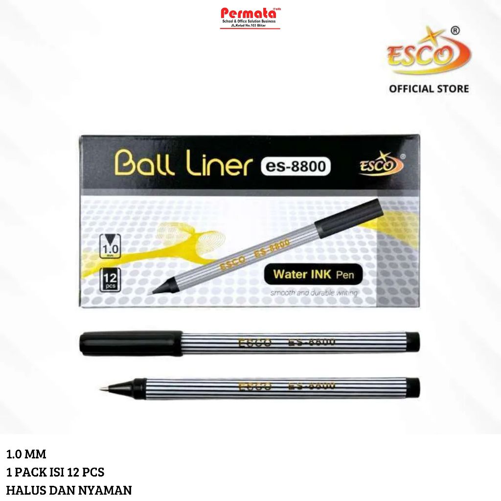 

ESCO Pulpen Ball Liner / Ball Liner Pen / Sign Pen 1.0 mm ES-8800