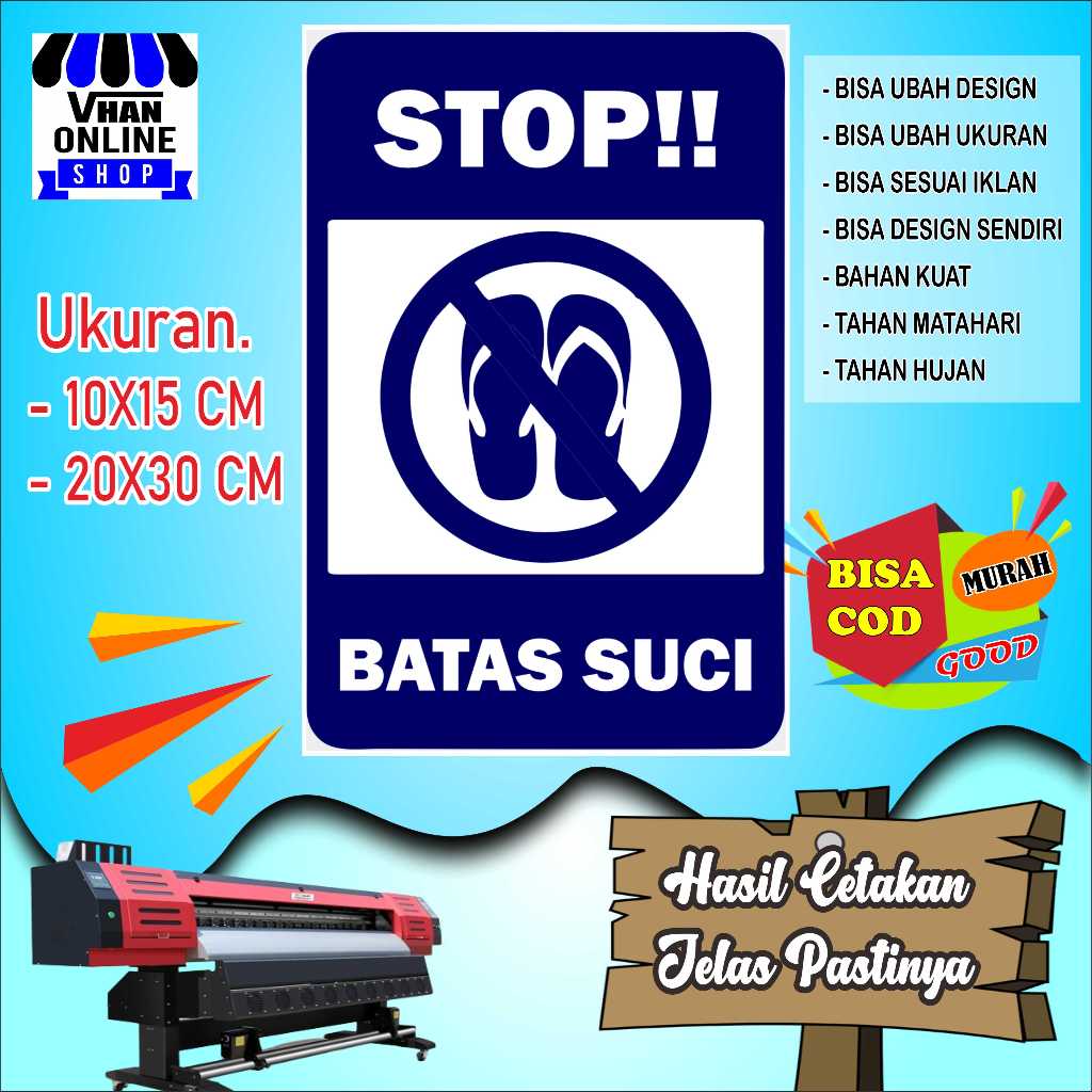 

Sticker Tempelan Batas Suci Gambar Jelas Biru