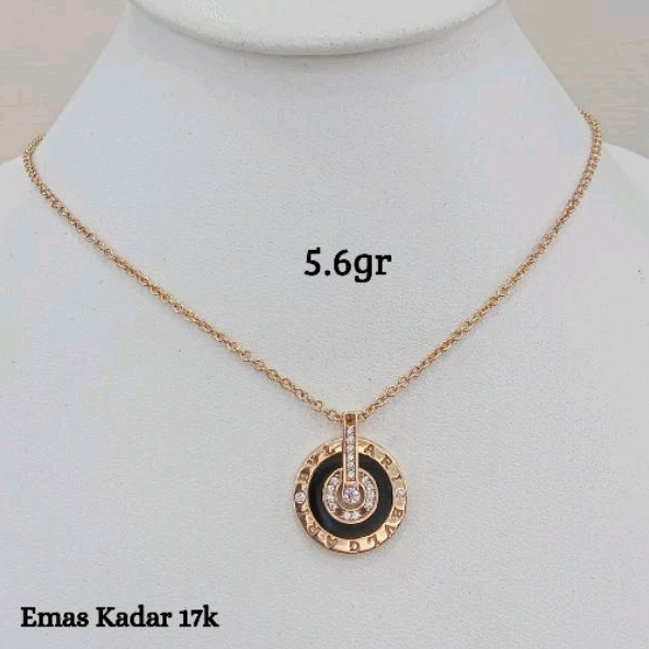 kalung rantai emas tua liontin bulat