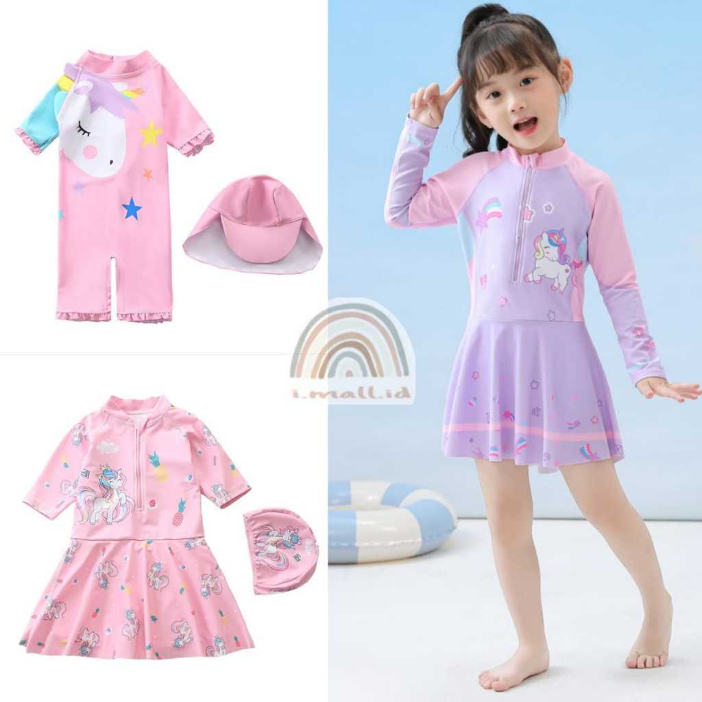 Baju Renang Anak Perempuan Unicorn Swimwear Anak Perempuan Unicorn Swimsuit Anak Perempuan Unicorn