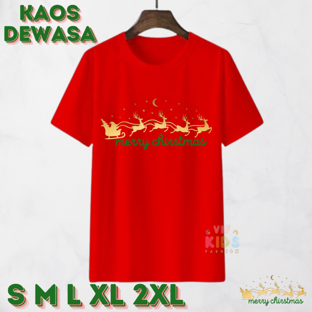 Baju Natal Dewasa Kaos Natal Merry Crismas Terbaru Pria Wanita