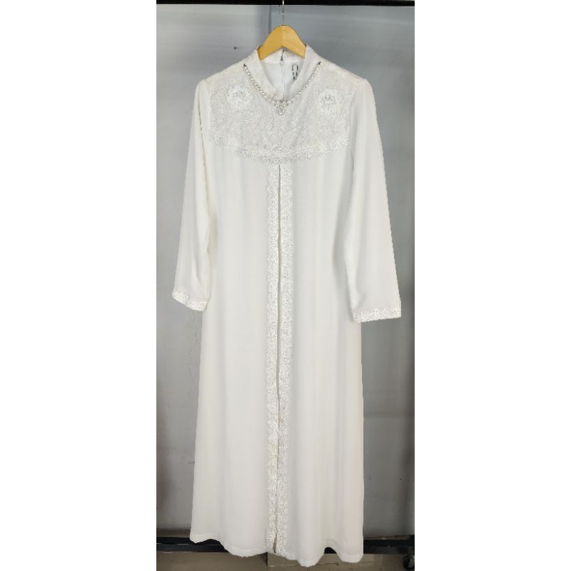 GAMIS PUTIH SABILA gamis elegan untuk kondangan