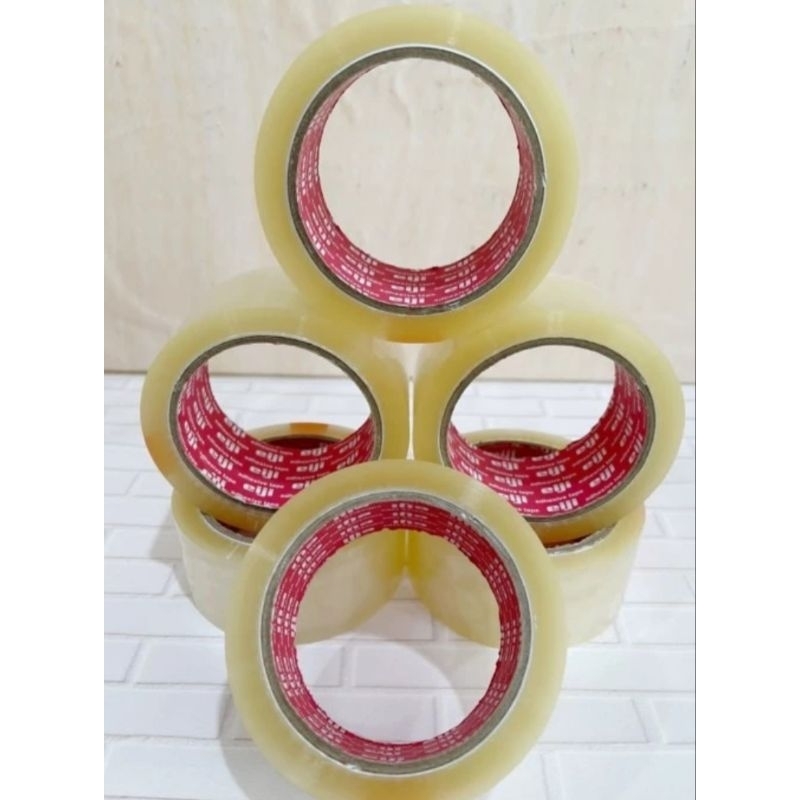 

HJK Lakban Bening Original 45mm x 90yard Paket 1 Slop Isi 6 Pcs/roll