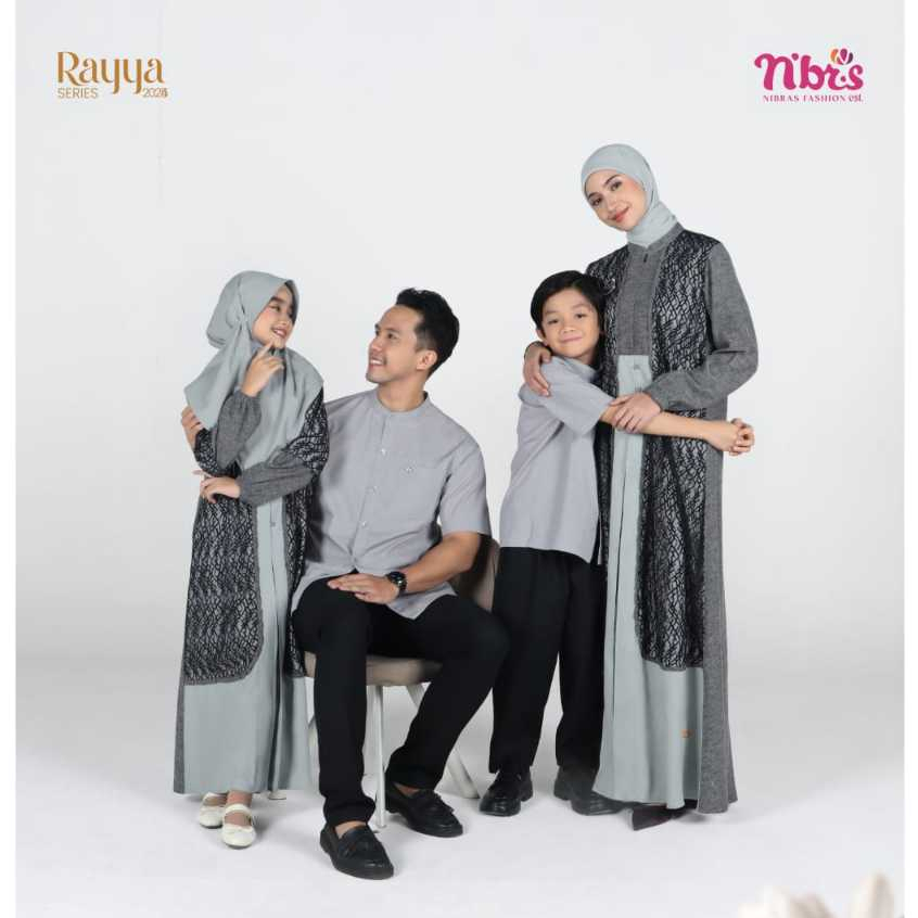 READY SARIMBIT NIBRAS 2025 FREYA BLACK FAMILY SERIES SERAGAM KELUARGA WARNA ABU SILVER GREY HITAM GA